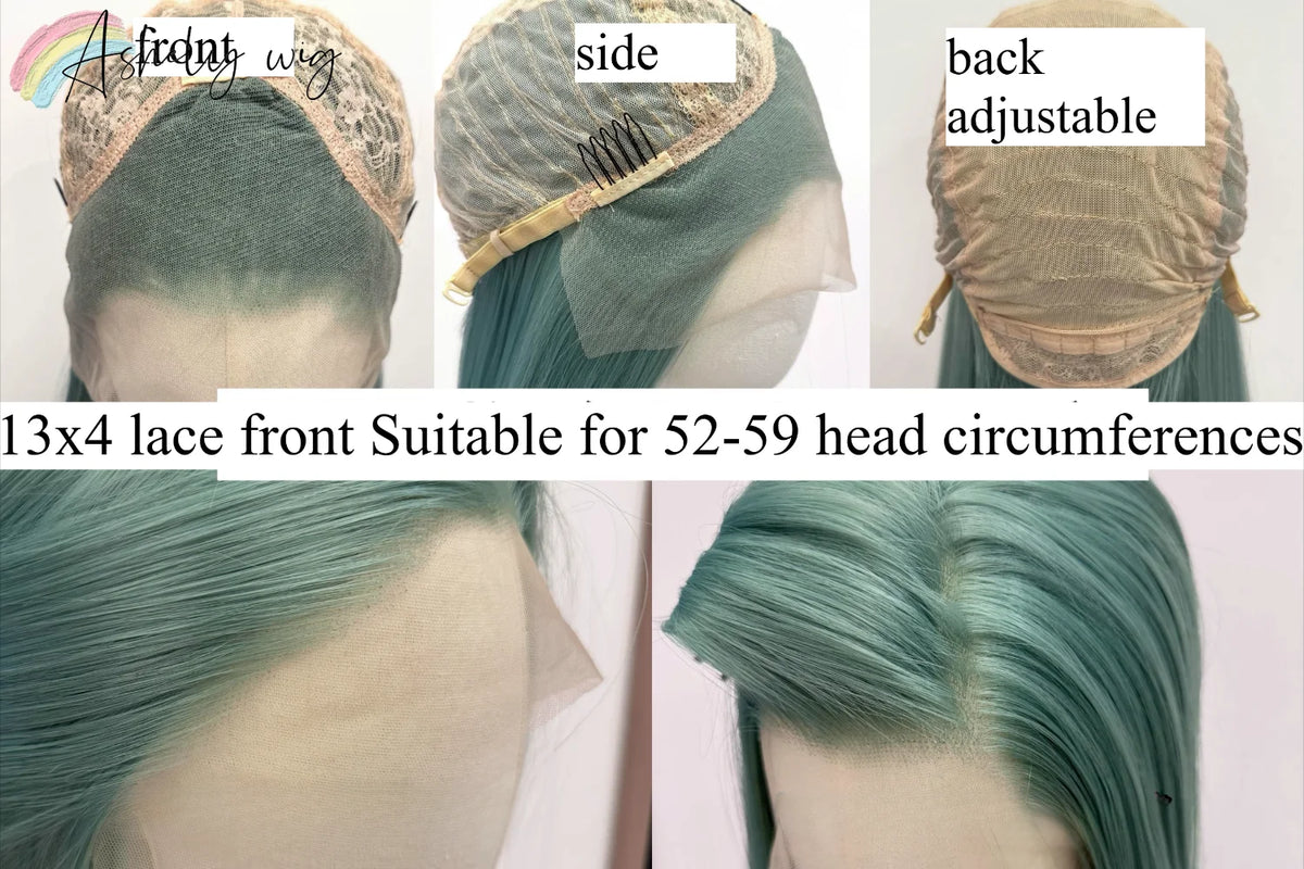 Ashely Gray Black Lace Front Wig 13x4 26inch for Women Glueless Wear and Go Synthetic Lace Front Wig for Daily Use Cosplay