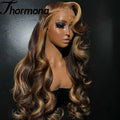 Honey Blonde 13x6 HD Lace Front Wig Synthetic Body Wave Lace Frontal Wigs Pre Plucked 30# Honey Blonde Wig