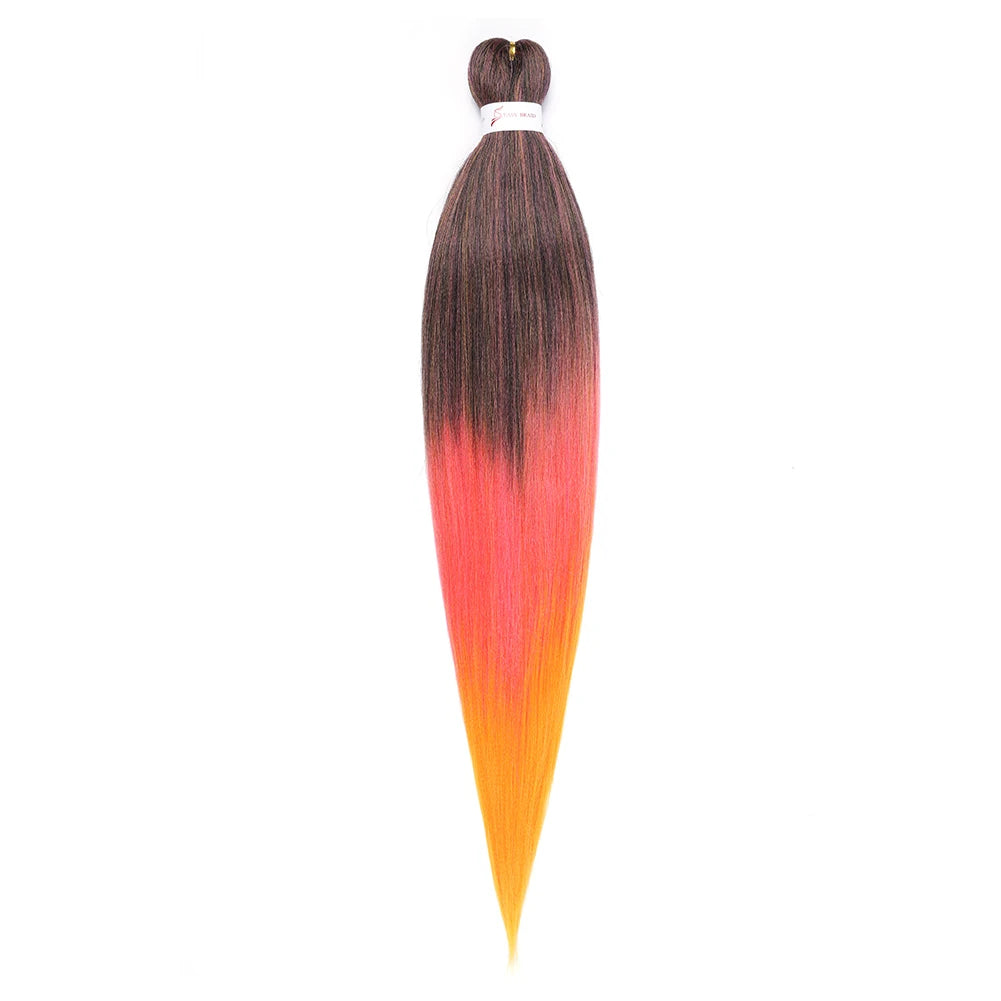 Pre-stretched Synthetic Braiding Hair Ombre Professional Easy  Hot Water Setting Soft  Crochet Braid Hair  Extensions