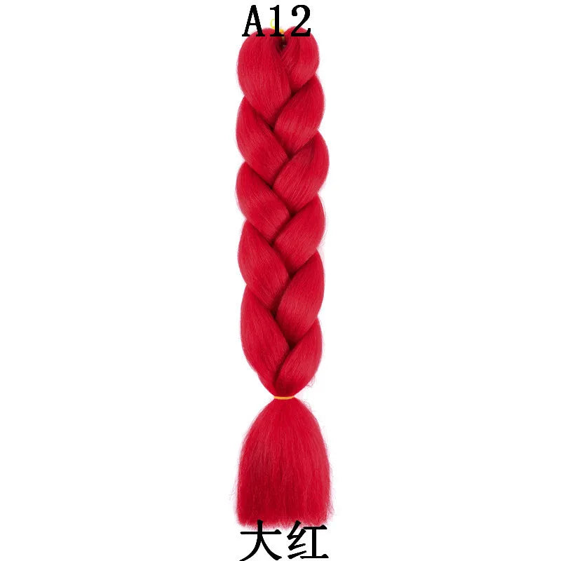 Synthetic 1Pcs 24inch 100g Braiding Hair Box Braids Colorful Twist Braiding Hair Extensions Synthetic Crochet Braiding