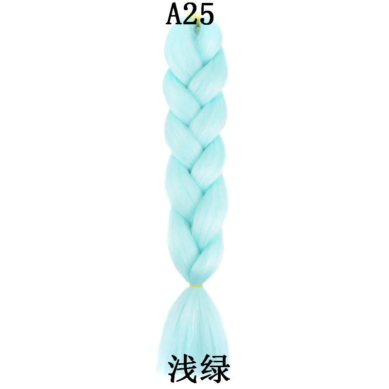 Synthetic 1Pcs 24inch 100g Braiding Hair Box Braids Colorful Twist Braiding Hair Extensions Synthetic Crochet Braiding