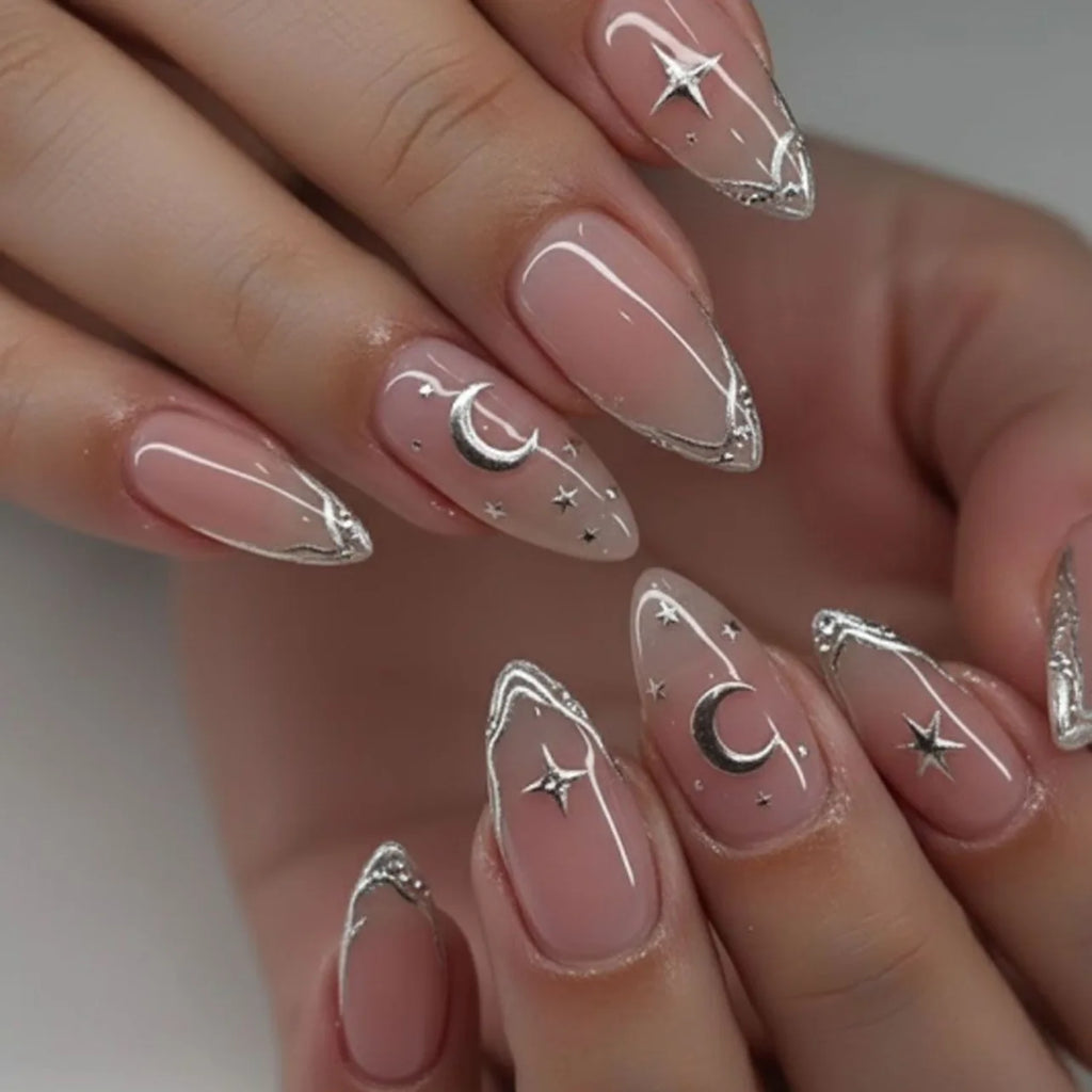 24pcs Glitter Cat Eye Fake Nails & More (25 Options) (C)