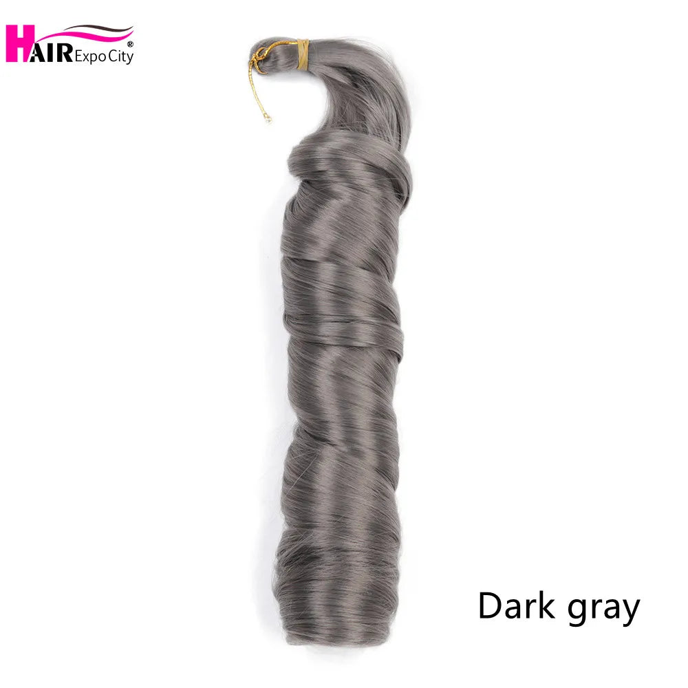 French Curls Braiding Hair Synthetic Spiral Curls For Women Pre Stretched Loose Wave Crochet Hair Extensions Hair Expo City