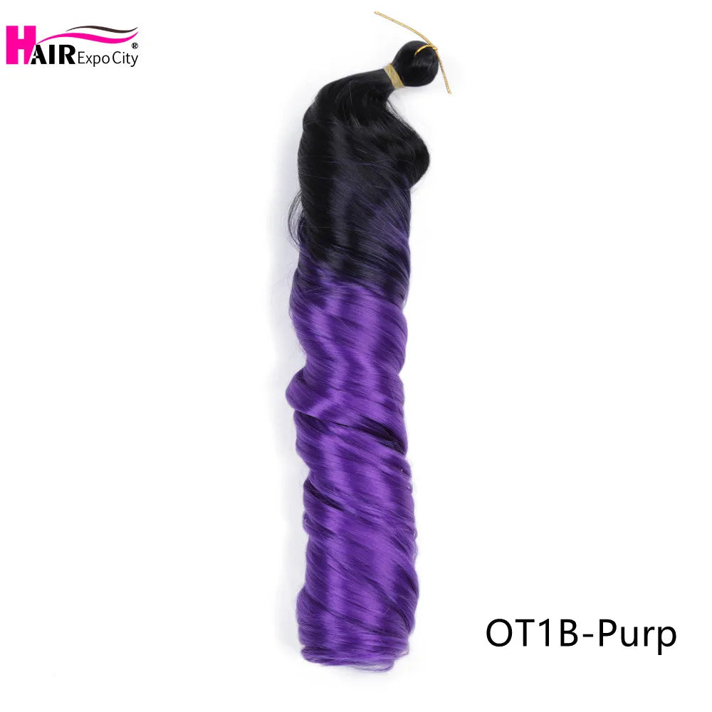 French Curls Braiding Hair Synthetic Spiral Curls For Women Pre Stretched Loose Wave Crochet Hair Extensions Hair Expo City