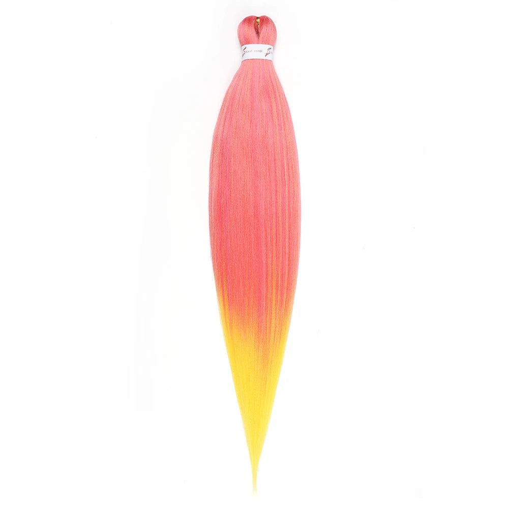 Pre-stretched Synthetic Braiding Hair Ombre Professional Easy  Hot Water Setting Soft  Crochet Braid Hair  Extensions