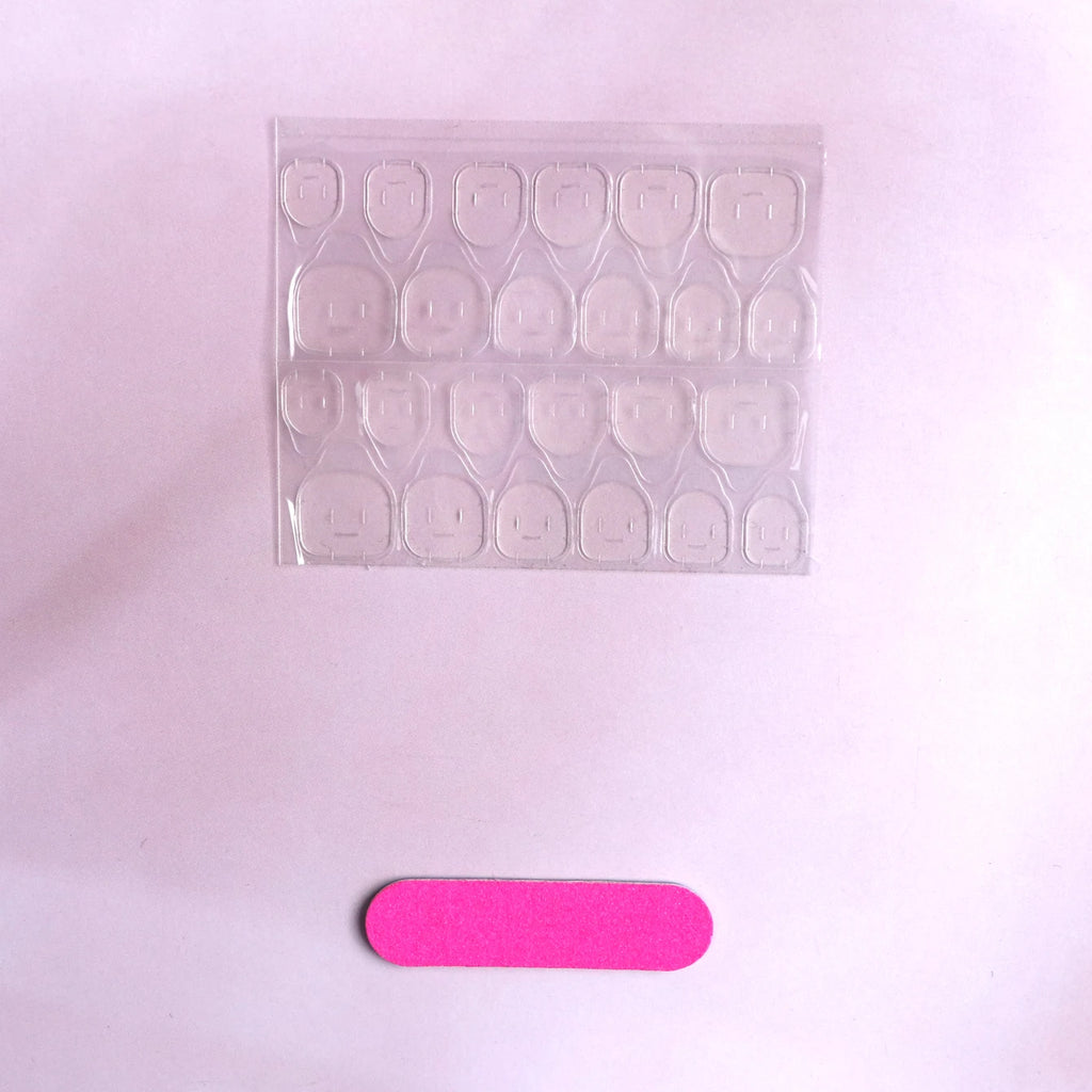 24pcs Medium Square White French Bow Nails  Detachable And Reusable Jelly Glue 1pc Cuticle Pusher (8 Options)