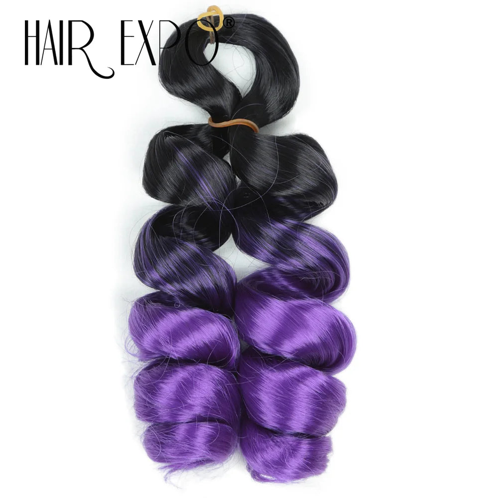 3PCS French Curls Braiding Hair Extensions Synthetic Loose Deep Wave Crochet Braids Pre Stretched Spiral Curly Hair for Women