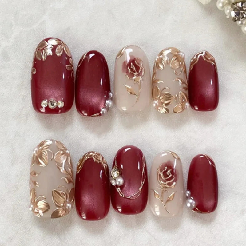 24pcs Glitter Cat Eye Fake Nails & More (25 Options) (C)