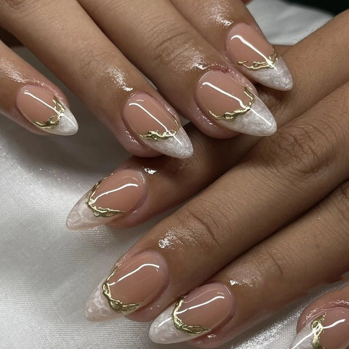 3D Acrylic False Nails Almond Medium Press on Fake Nails & More (37 Options)