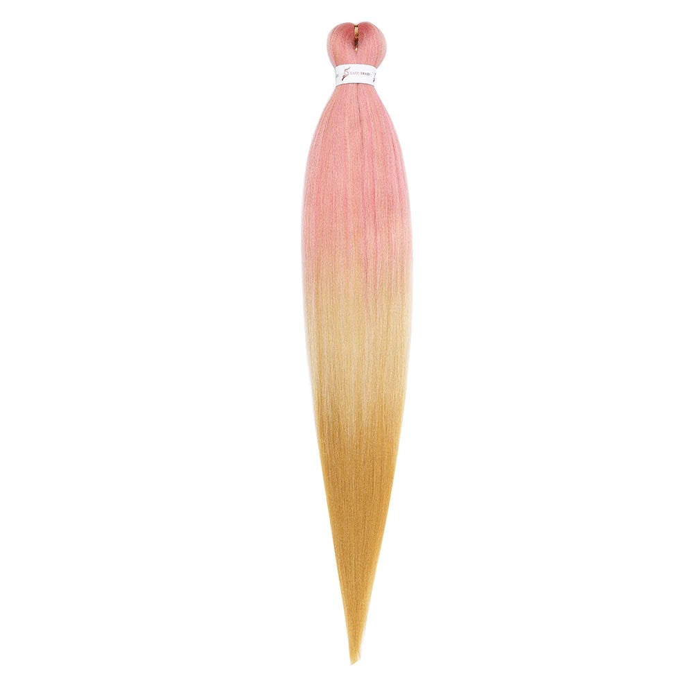 Pre-stretched Synthetic Braiding Hair Ombre Professional Easy  Hot Water Setting Soft  Crochet Braid Hair  Extensions