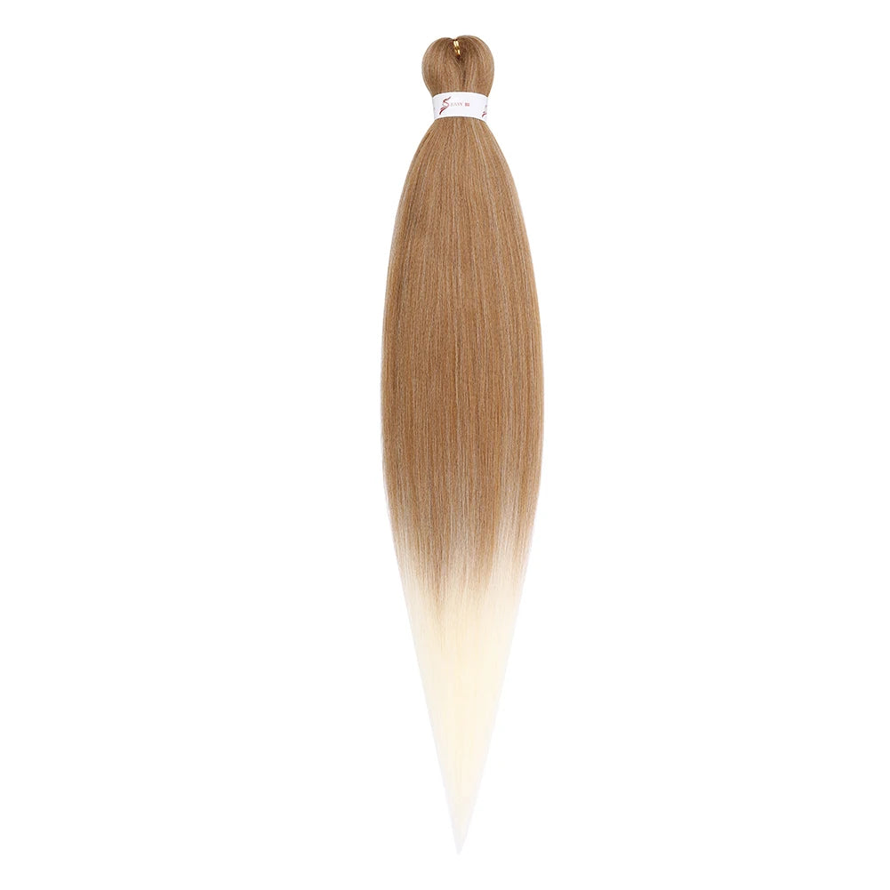 Pre-stretched Synthetic Braiding Hair Ombre Professional Easy  Hot Water Setting Soft  Crochet Braid Hair  Extensions