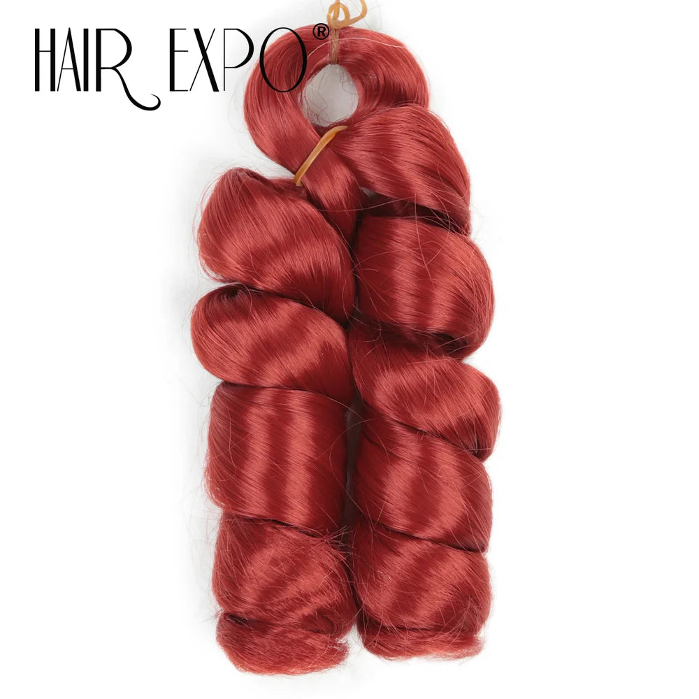 3PCS French Curls Braiding Hair Extensions Synthetic Loose Deep Wave Crochet Braids Pre Stretched Spiral Curly Hair for Women