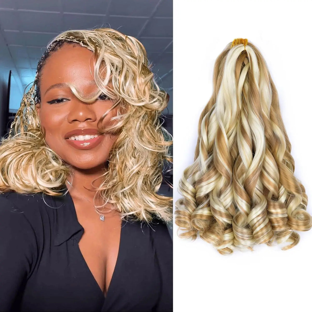 French Curls Braiding Hair 12/16/24Inch Synthetic Spiral Curls Braids Hair Extensions For Women Pre Stretched Loose Wave