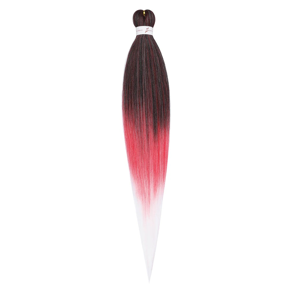 Pre-stretched Synthetic Braiding Hair Ombre Professional Easy  Hot Water Setting Soft  Crochet Braid Hair  Extensions