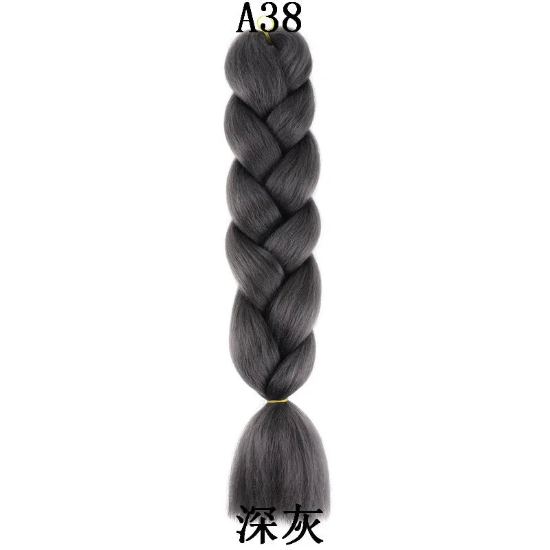 Synthetic 1Pcs 24inch 100g Braiding Hair Box Braids Colorful Twist Braiding Hair Extensions Synthetic Crochet Braiding
