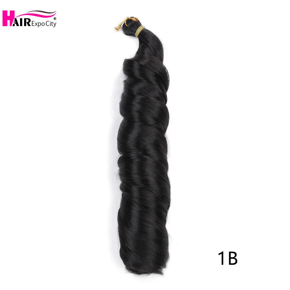 French Curls Braiding Hair Synthetic Spiral Curls For Women Pre Stretched Loose Wave Crochet Hair Extensions Hair Expo City