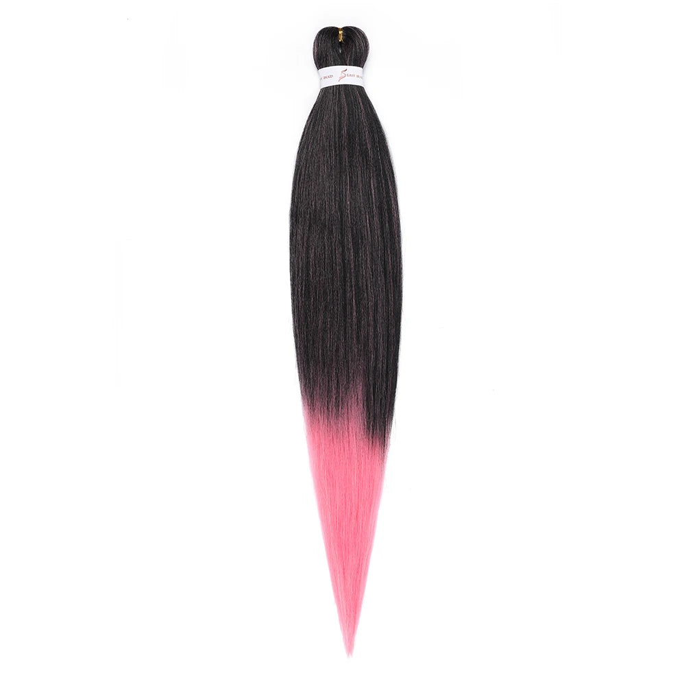 Pre-stretched Synthetic Braiding Hair Ombre Professional Easy  Hot Water Setting Soft  Crochet Braid Hair  Extensions