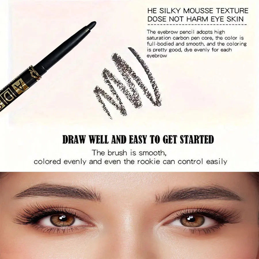 3PCS/9PCS Long-Lasting Waterproof Black Eyeliner Pencil -Smudge-Proof Sweat-Resistant