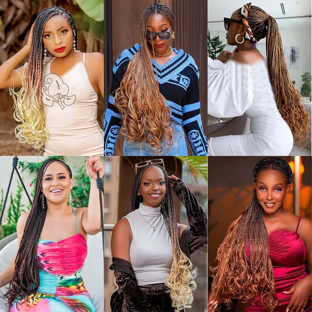 3 & 5 Packs 24Inch Synthetic French Curls Crochet Hair Pre-Stretched Loose Wave Braiding Hair Ombre Loose Curly Braid
