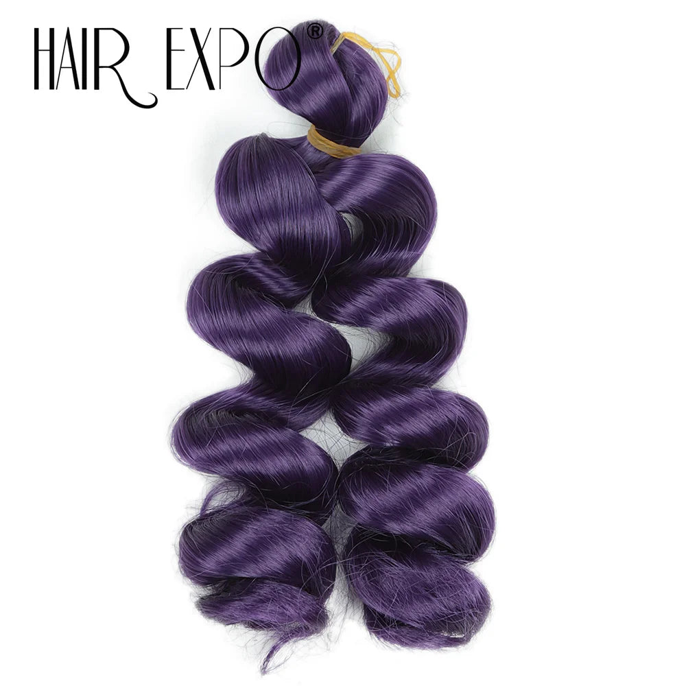 3PCS French Curls Braiding Hair Extensions Synthetic Loose Deep Wave Crochet Braids Pre Stretched Spiral Curly Hair for Women
