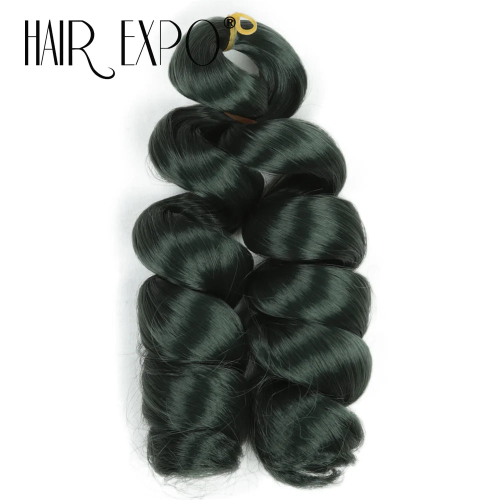 3PCS French Curls Braiding Hair Extensions Synthetic Loose Deep Wave Crochet Braids Pre Stretched Spiral Curly Hair for Women