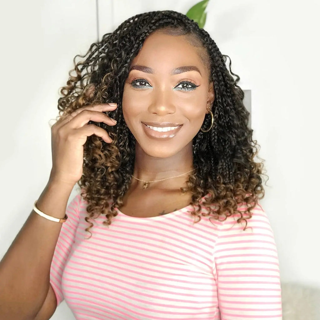 Synthetic Goddess Box Braids Crochet Hair For Black Women Box Braids with Curly Ends