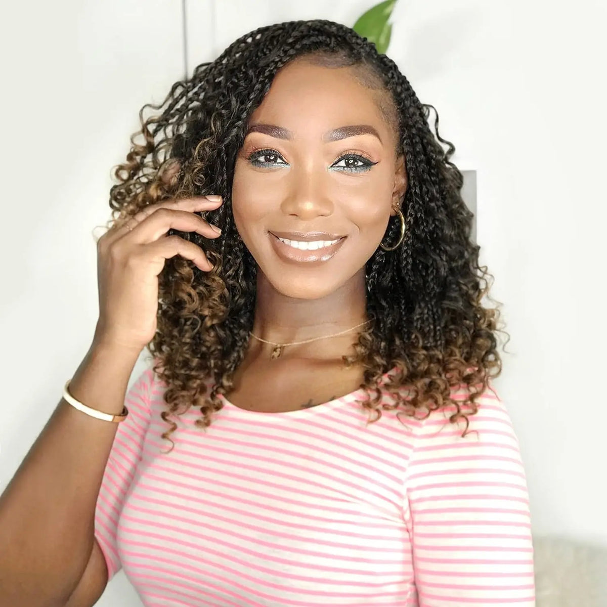 Synthetic Goddess Box Braids Crochet Hair For Black Women Box Braids with Curly Ends