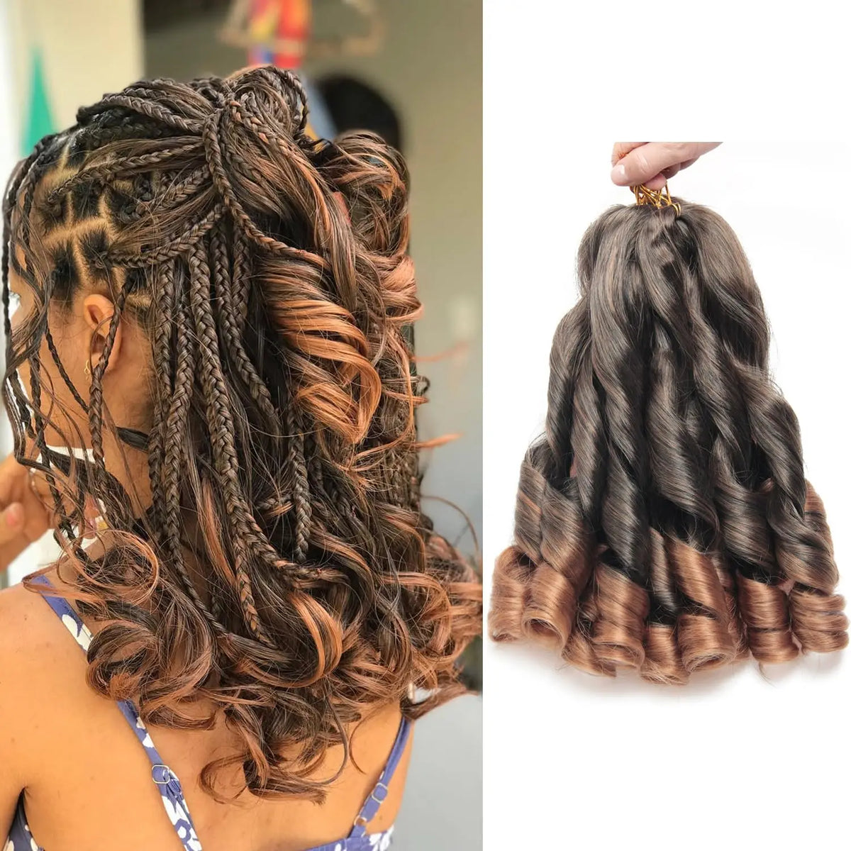 French Curls Braiding Hair 12/16/24Inch Synthetic Spiral Curls Braids Hair Extensions For Women Pre Stretched Loose Wave