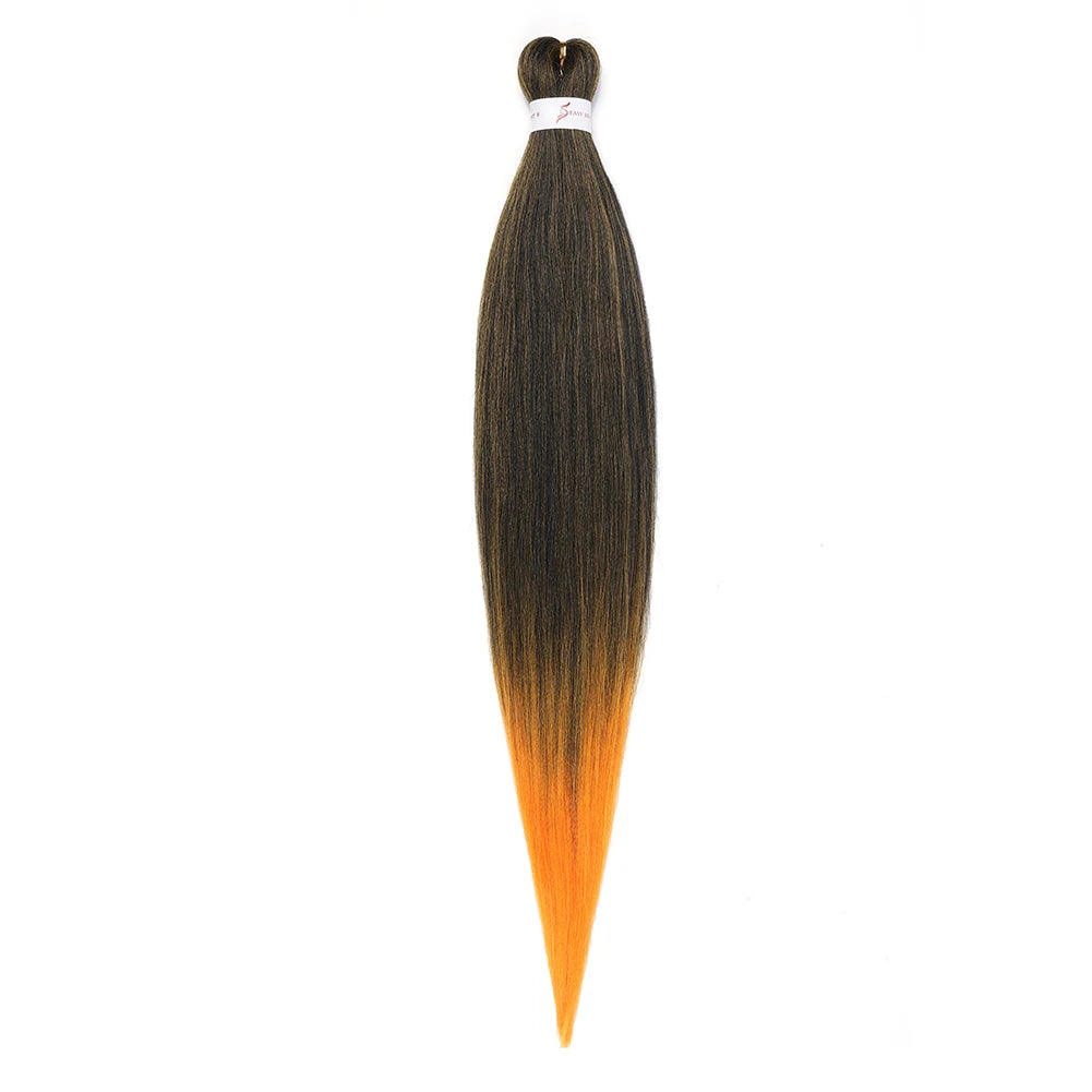 Pre-stretched Synthetic Braiding Hair Ombre Professional Easy  Hot Water Setting Soft  Crochet Braid Hair  Extensions