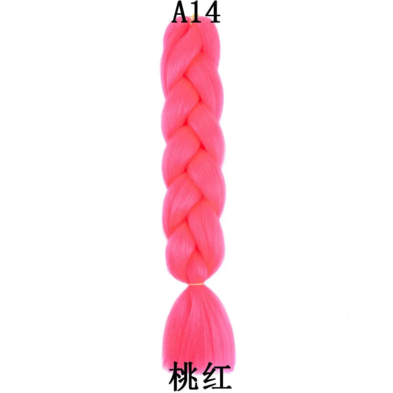 Synthetic 1Pcs 24inch 100g Braiding Hair Box Braids Colorful Twist Braiding Hair Extensions Synthetic Crochet Braiding