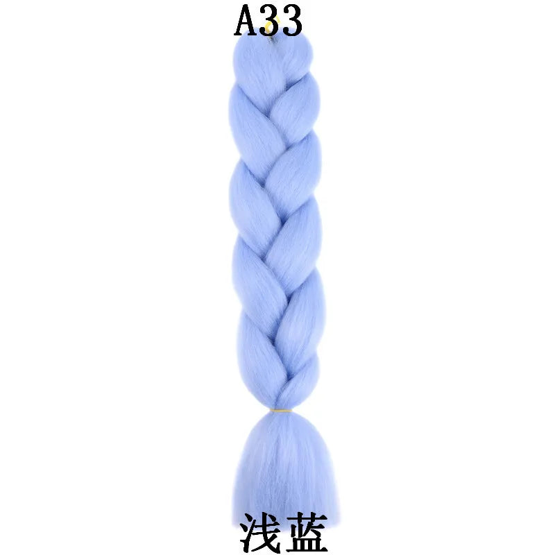 Synthetic 1Pcs 24inch 100g Braiding Hair Box Braids Colorful Twist Braiding Hair Extensions Synthetic Crochet Braiding