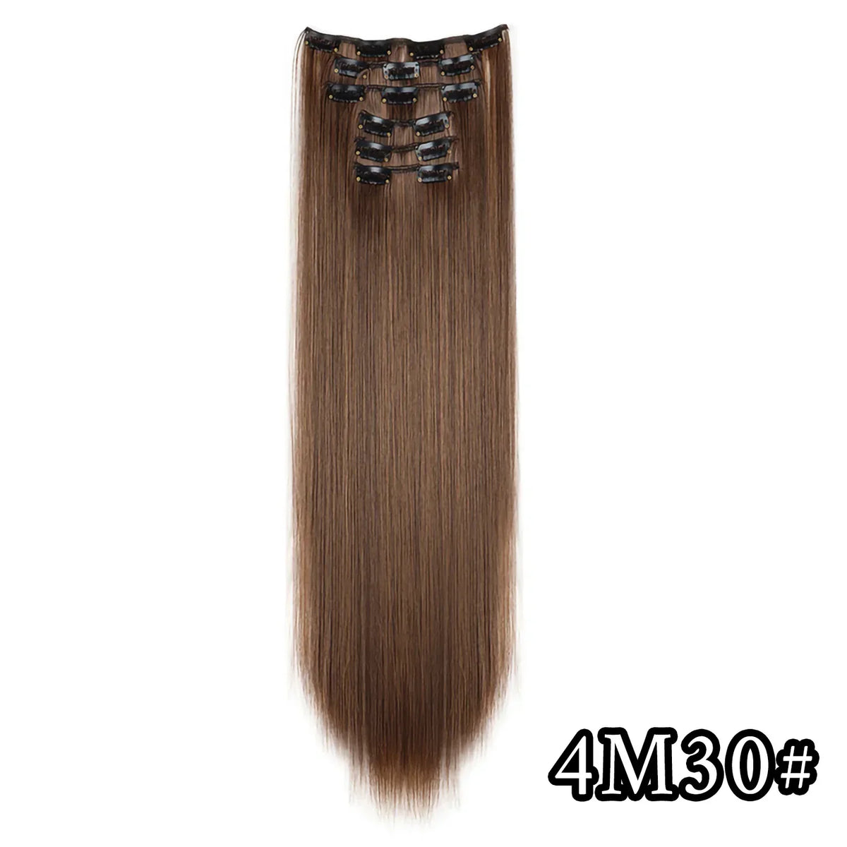Hair Extensions 24"/60cm 6pcs/set Women Long Straight Synthetic Full Head Clip 16 Clips Black, Blonde, Ombre Heat Resistant Fiber Hair