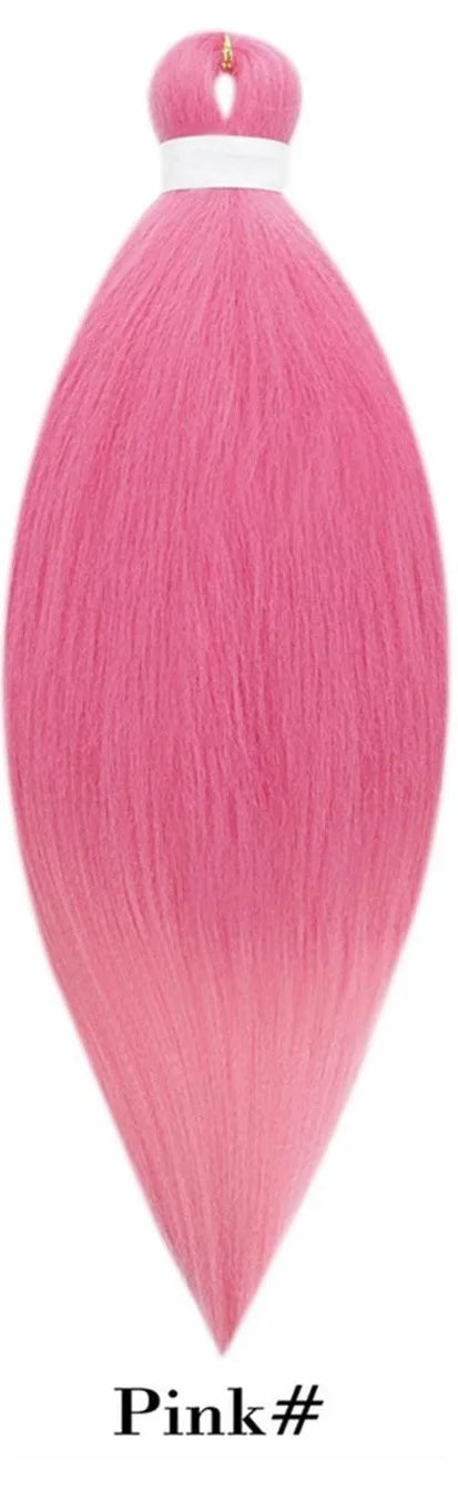 Synthetic Pre Stretched Braiding Hair Light Pink Braiding Hair Yaki Texture Hot Water Setting Professional Braids Hair 24 Inches