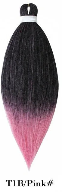 Synthetic Pre Stretched Braiding Hair Light Pink Braiding Hair Yaki Texture Hot Water Setting Professional Braids Hair 24 Inches