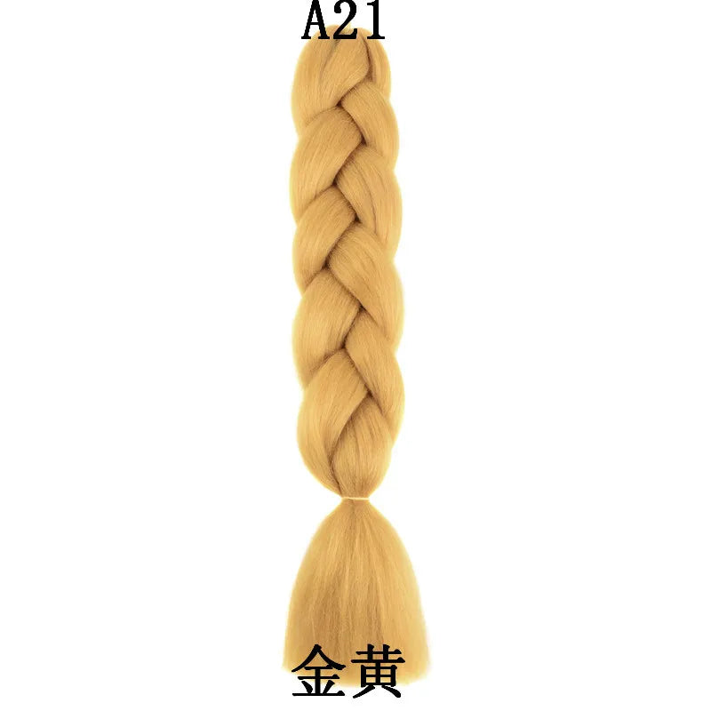 Synthetic 1Pcs 24inch 100g Braiding Hair Box Braids Colorful Twist Braiding Hair Extensions Synthetic Crochet Braiding