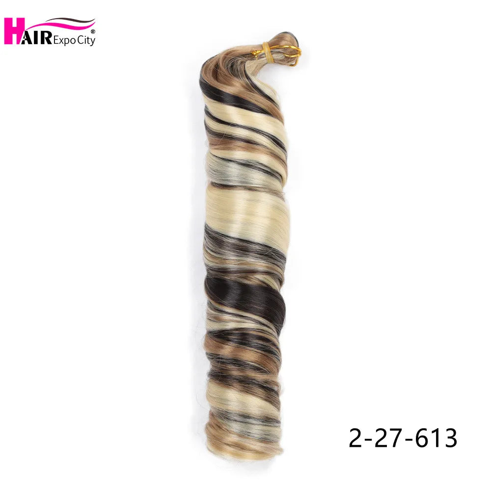 French Curls Braiding Hair Synthetic Spiral Curls For Women Pre Stretched Loose Wave Crochet Hair Extensions Hair Expo City
