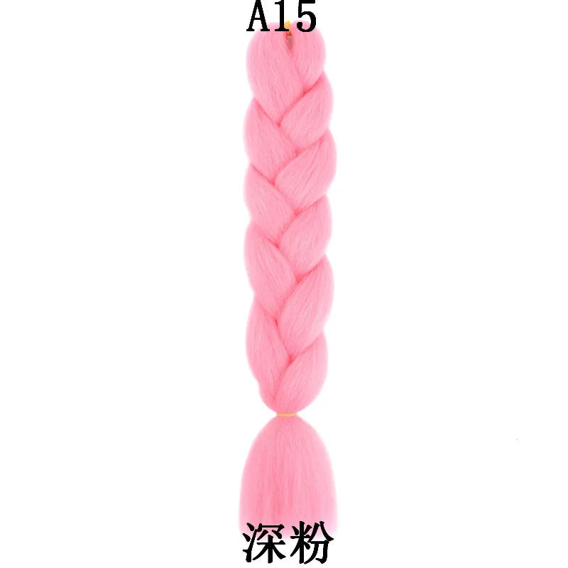 Synthetic 1Pcs 24inch 100g Braiding Hair Box Braids Colorful Twist Braiding Hair Extensions Synthetic Crochet Braiding