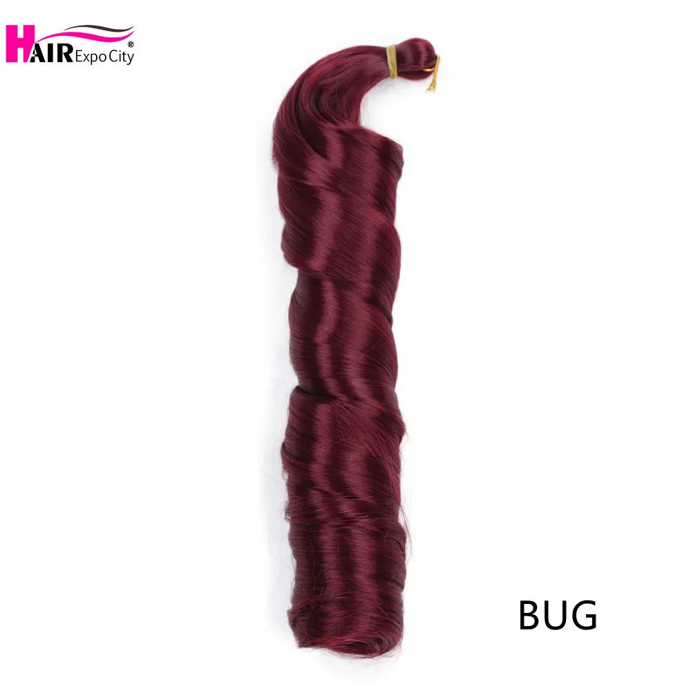 French Curls Braiding Hair Synthetic Spiral Curls For Women Pre Stretched Loose Wave Crochet Hair Extensions Hair Expo City