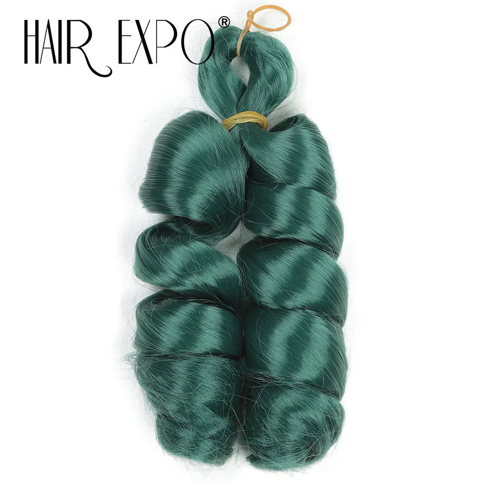 3PCS French Curls Braiding Hair Extensions Synthetic Loose Deep Wave Crochet Braids Pre Stretched Spiral Curly Hair for Women
