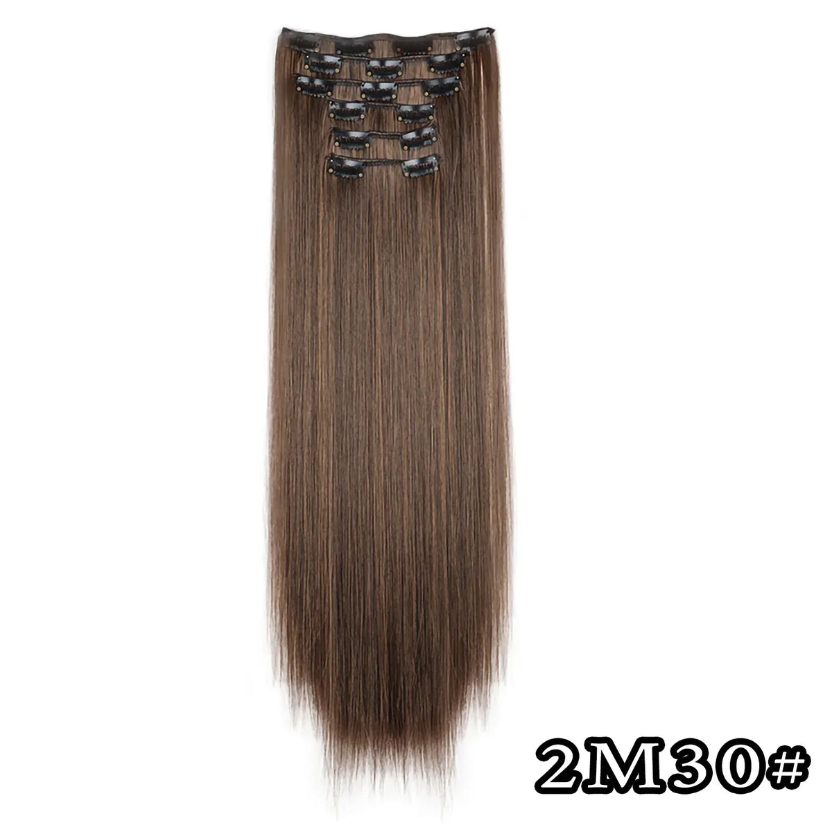 Hair Extensions 24"/60cm 6pcs/set Women Long Straight Synthetic Full Head Clip 16 Clips Black, Blonde, Ombre Heat Resistant Fiber Hair