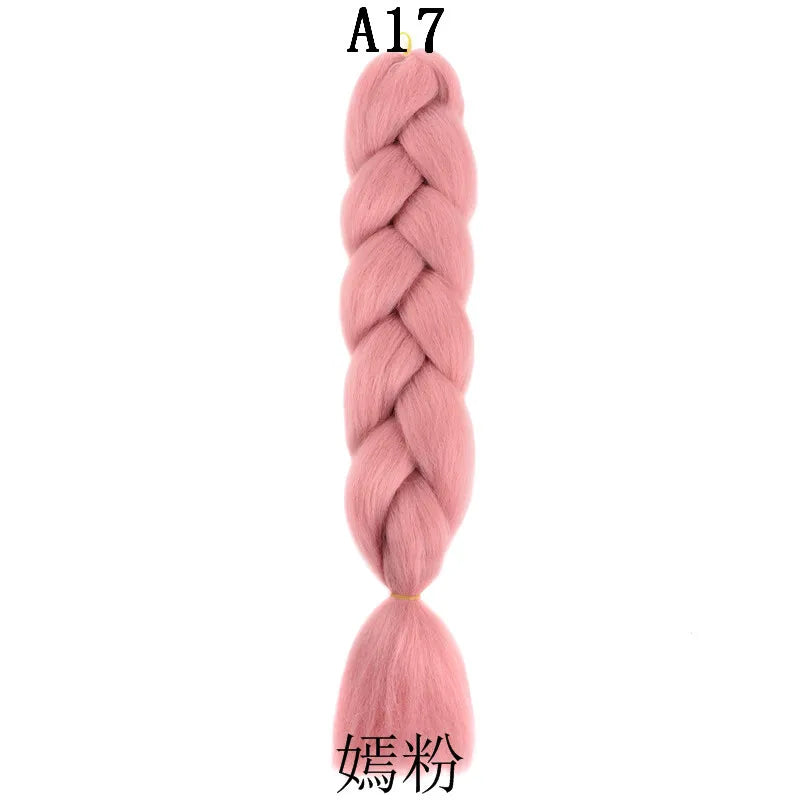 Synthetic 1Pcs 24inch 100g Braiding Hair Box Braids Colorful Twist Braiding Hair Extensions Synthetic Crochet Braiding