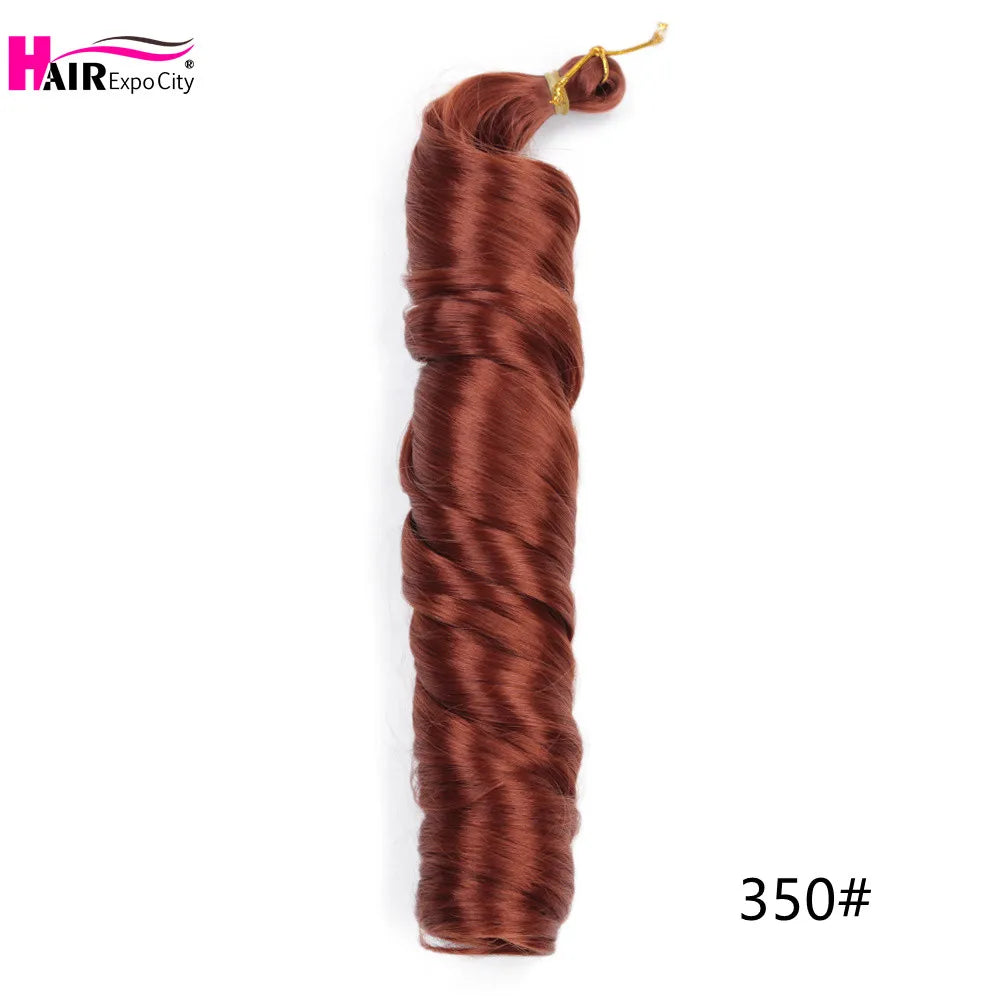 French Curls Braiding Hair Synthetic Spiral Curls For Women Pre Stretched Loose Wave Crochet Hair Extensions Hair Expo City