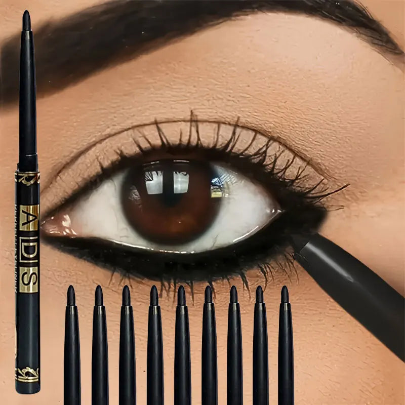 3PCS/9PCS Long-Lasting Waterproof Black Eyeliner Pencil -Smudge-Proof Sweat-Resistant