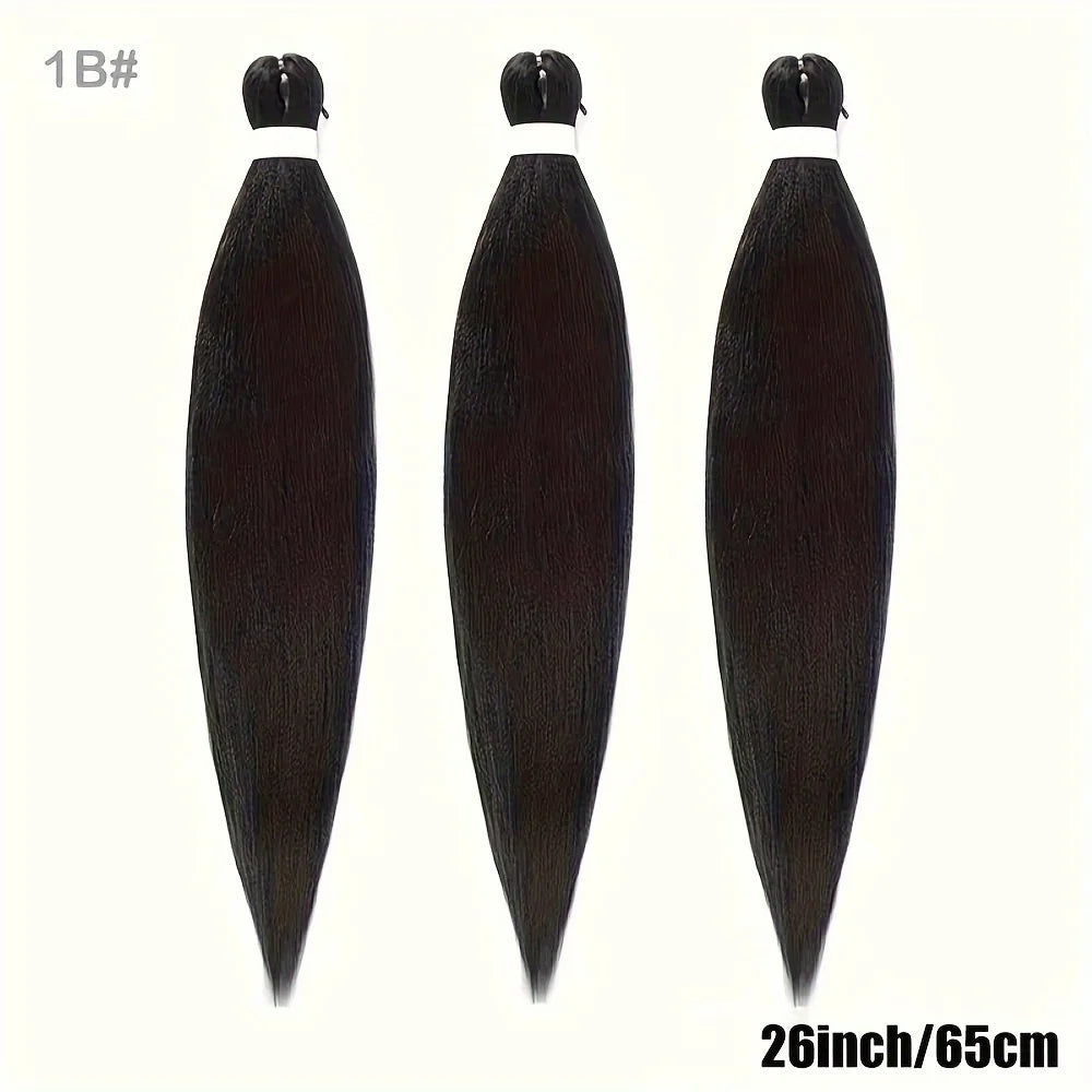 Pre Stretched Synthetic Braiding Hair 3Pcs for Professional Braiding Hair Extensions  Crochet Braid