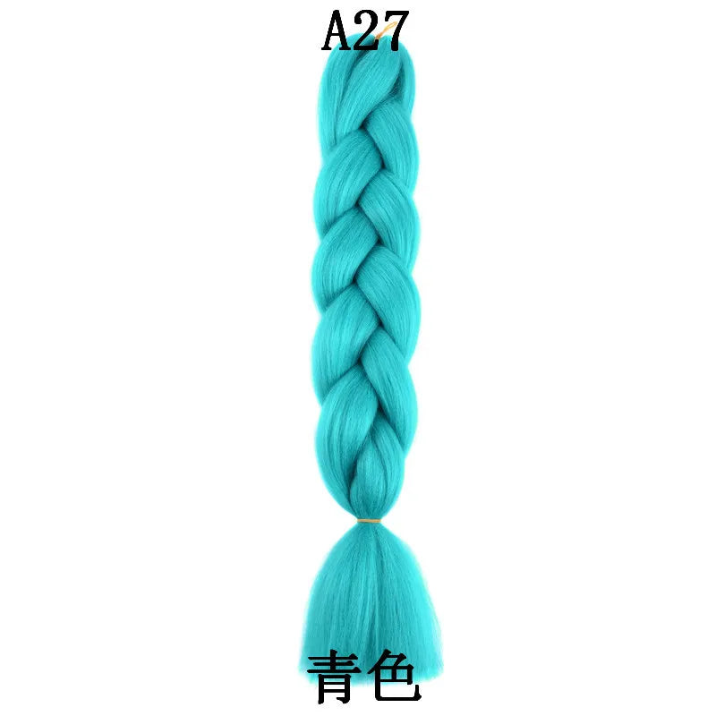 Synthetic 1Pcs 24inch 100g Braiding Hair Box Braids Colorful Twist Braiding Hair Extensions Synthetic Crochet Braiding