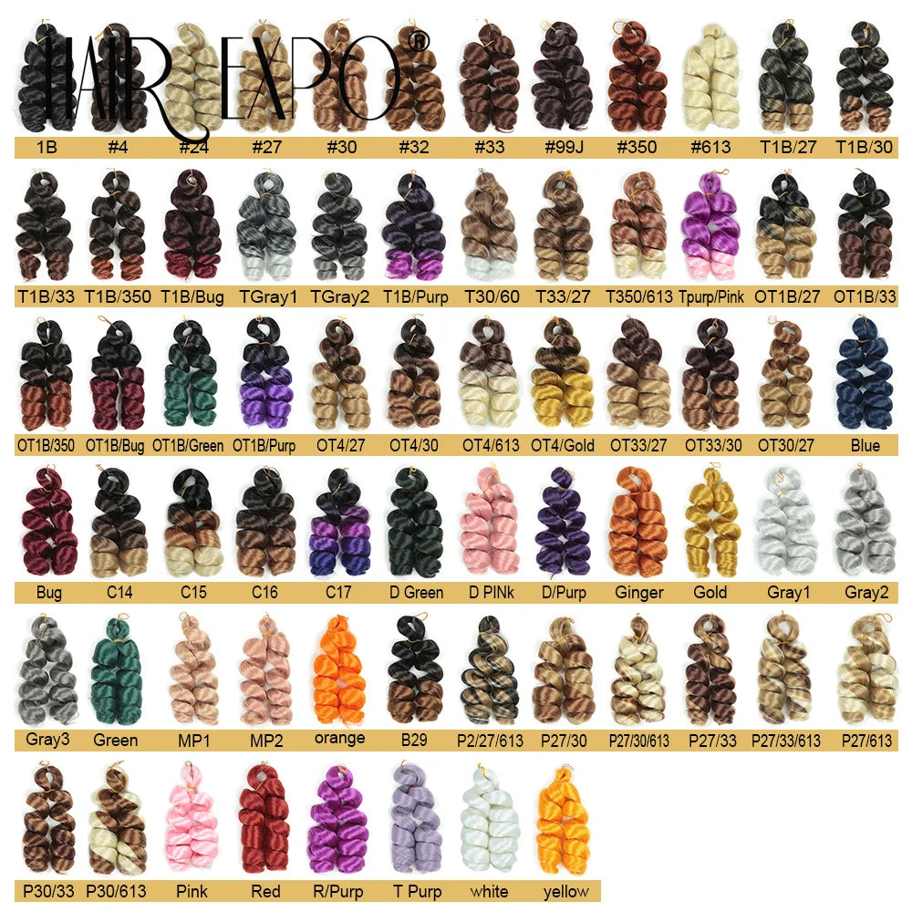 3PCS French Curls Braiding Hair Extensions Synthetic Loose Deep Wave Crochet Braids Pre Stretched Spiral Curly Hair for Women