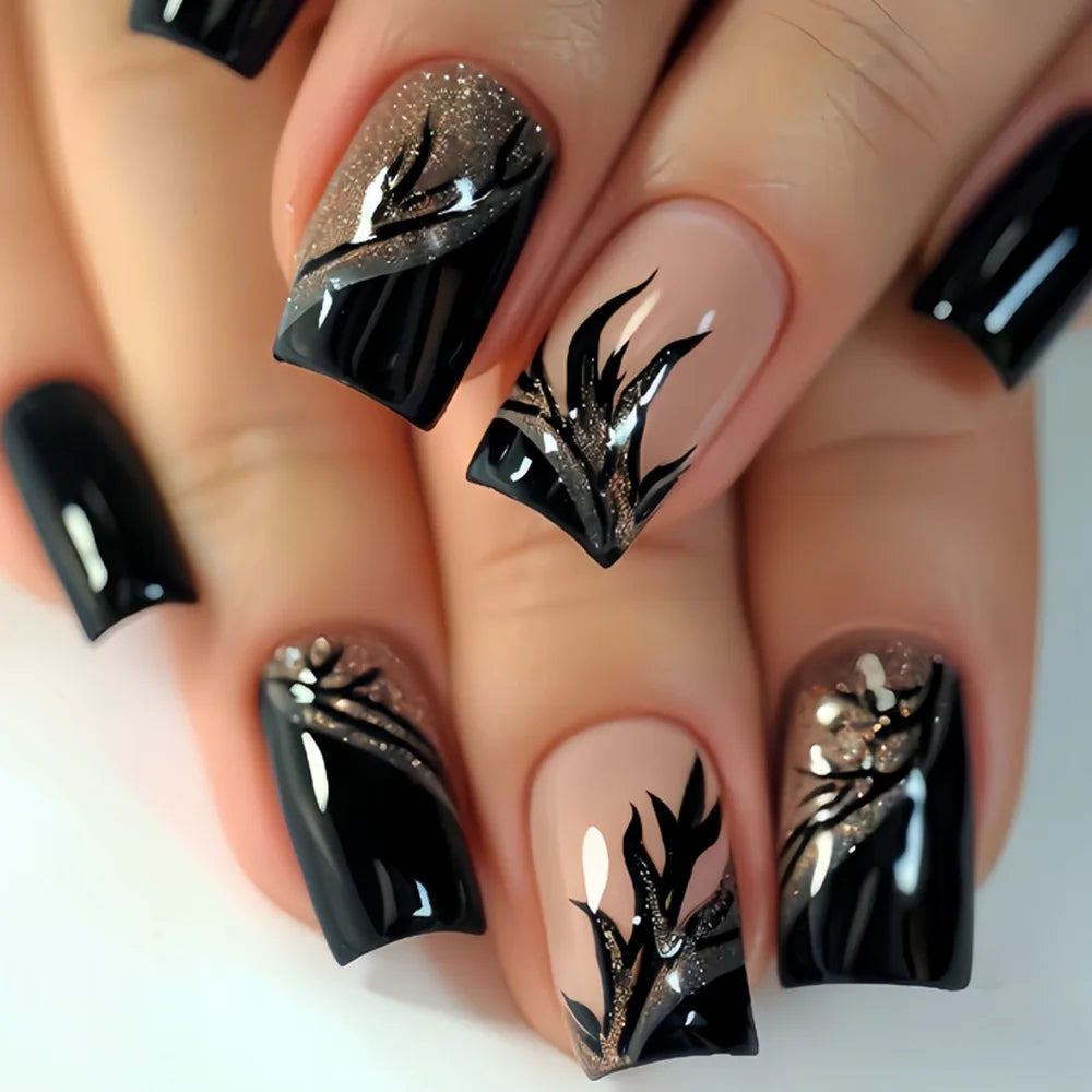 24pcs Short Ballet Press on Nails Gradient False Nails Wearable Stick-on Nails