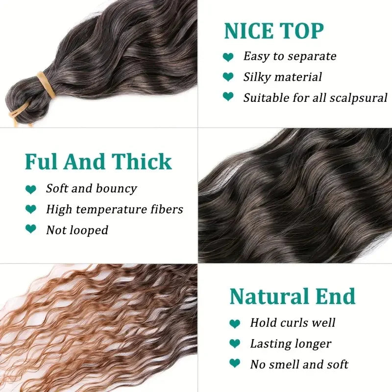 30Inch Synthetic Long Curly Braiding Hair Extension Crochet Hair for Black Women Long Deep Wave Wet and Wavy Braiding Hair