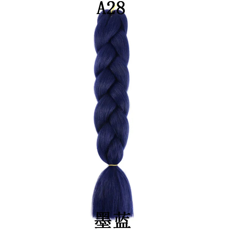 Synthetic 1Pcs 24inch 100g Braiding Hair Box Braids Colorful Twist Braiding Hair Extensions Synthetic Crochet Braiding
