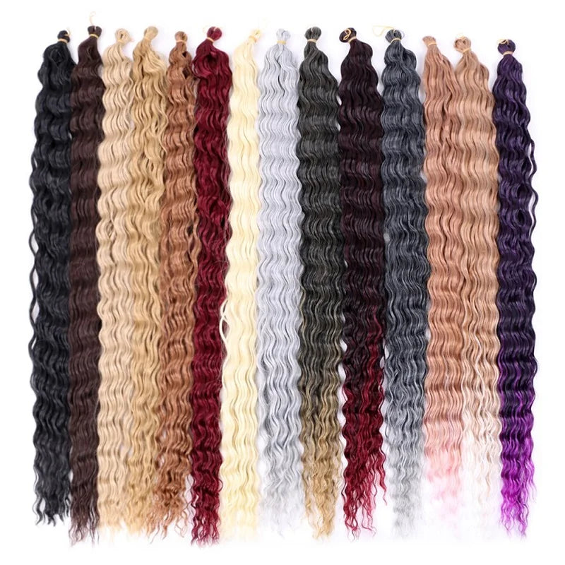 30Inch Synthetic Long Curly Braiding Hair Extension Crochet Hair for Black Women Long Deep Wave Wet and Wavy Braiding Hair